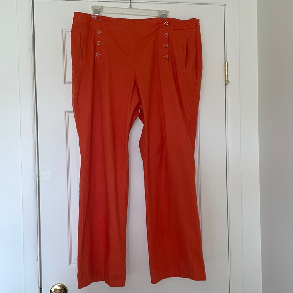 Talbots 18W Heritage wide leg orange pants